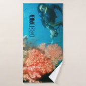 Duiken gepersonaliseerd badhanddoek (Badhanddoek)