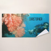 Duiken gepersonaliseerd badhanddoek (Badhanddoek)
