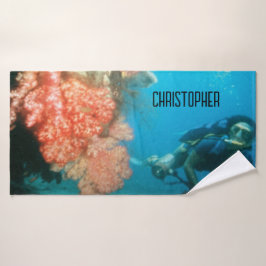 Duiken gepersonaliseerd badhanddoek