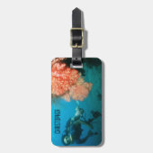 Duiken gepersonaliseerd bagagelabel (Voorkant verticaal)