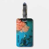 Duiken gepersonaliseerd bagagelabel (Achterkant verticaal)