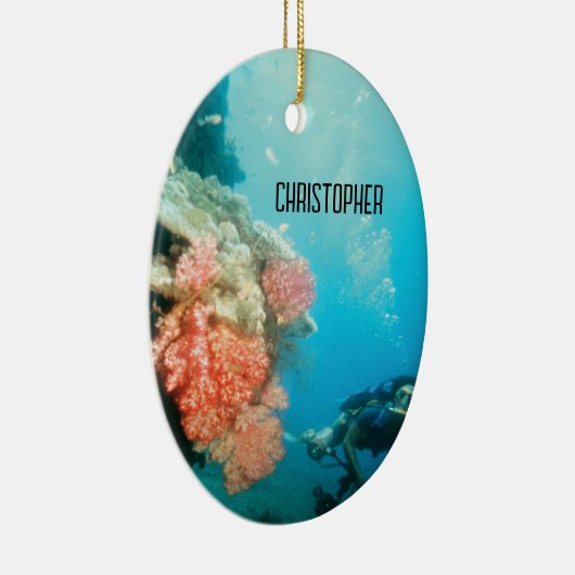 Duiken gepersonaliseerd keramisch ornament (Rechts)