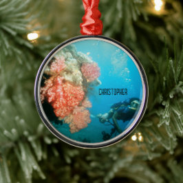 Duiken gepersonaliseerd metalen ornament