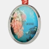 Duiken gepersonaliseerd metalen ornament (Links)