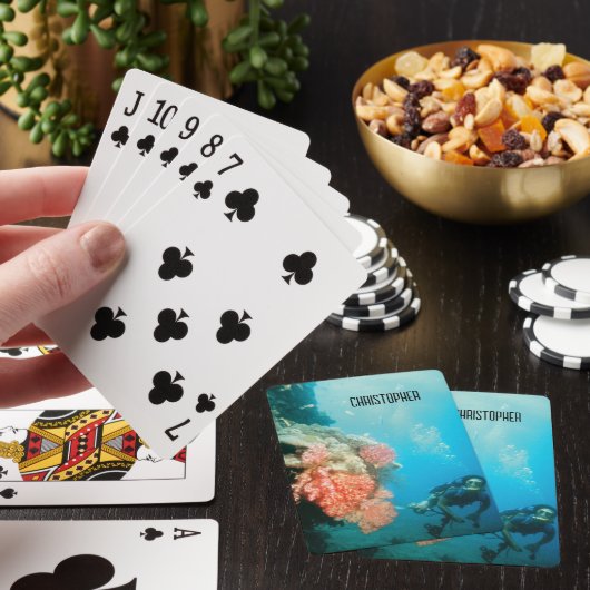 Duiken gepersonaliseerd pokerkaarten (Insitu)