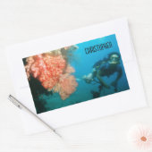 Duiken gepersonaliseerd rechthoekige sticker (Envelop)