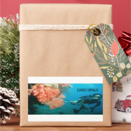 Duiken gepersonaliseerd rechthoekige sticker