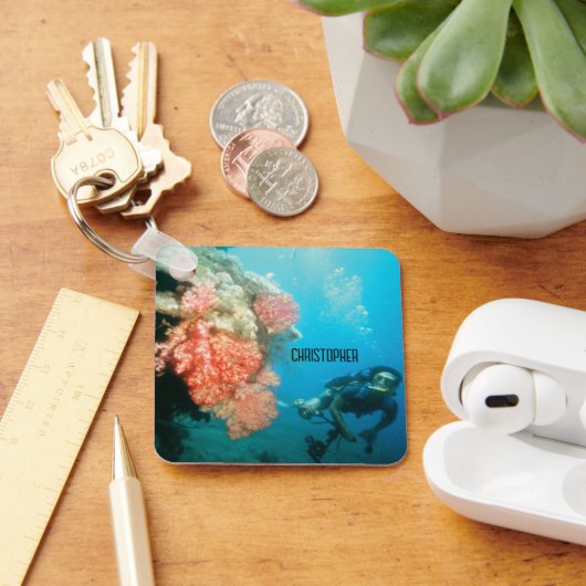 Duiken gepersonaliseerd sleutelhanger (Bureau)