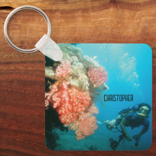 Duiken gepersonaliseerd sleutelhanger (Voorkant)