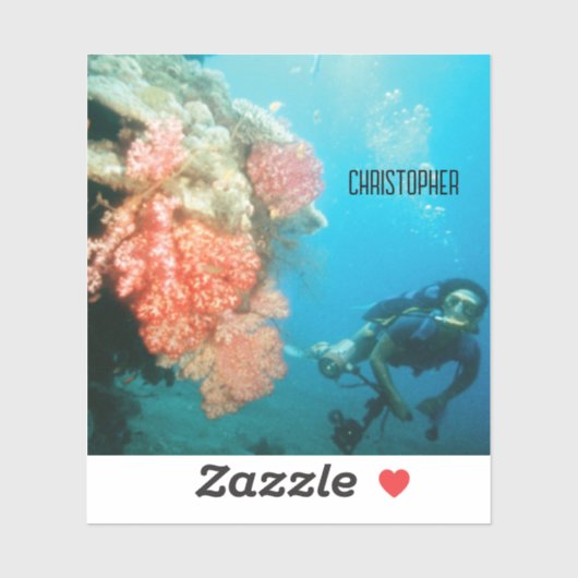 Duiken gepersonaliseerd sticker (Vel)