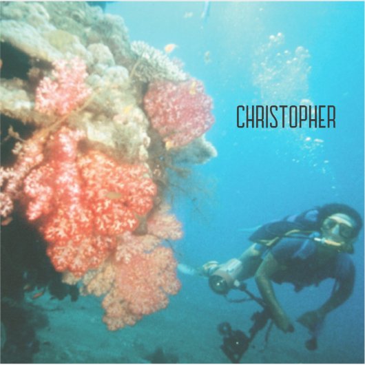 Duiken gepersonaliseerd sticker (Voorkant)