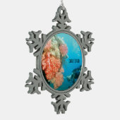 Duiken gepersonaliseerd tin sneeuwvlok ornament (Links)