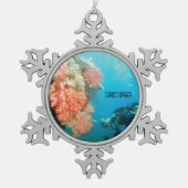 Duiken gepersonaliseerd tin sneeuwvlok ornament (Voorkant)