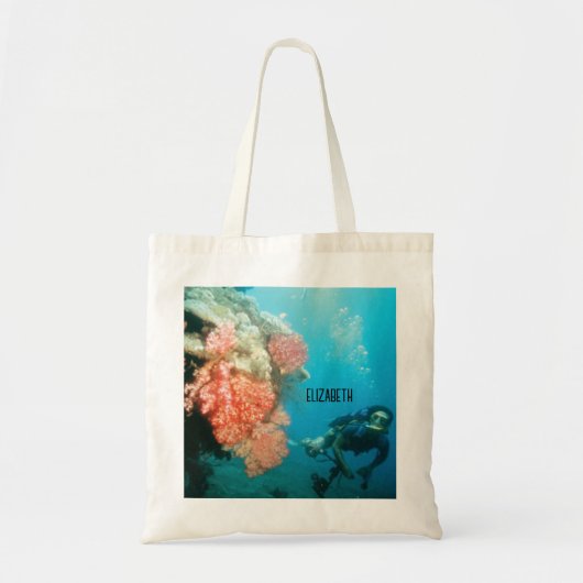 Duiken gepersonaliseerd tote bag (Voorkant)