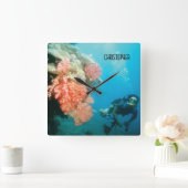 Duiken gepersonaliseerd vierkante klok (Huis)