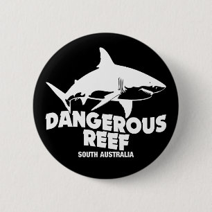 Duiken Grote Witte Haaien - Gevaarlijk Reef Ronde Button 5,7 Cm