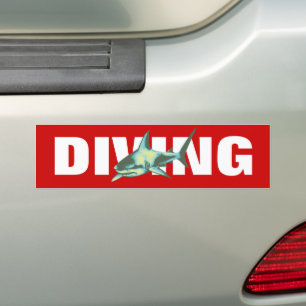 duiken - haaien bumpersticker