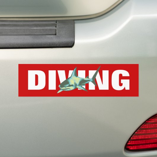 duiken - haaien bumpersticker (Op auto)
