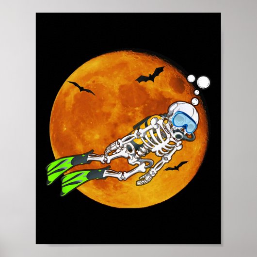 Duiken Halloween Duiker Poster (Voorkant)