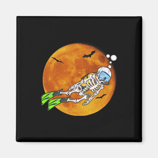 Duiken Halloween Scuba Diver Magneet (Voorkant)