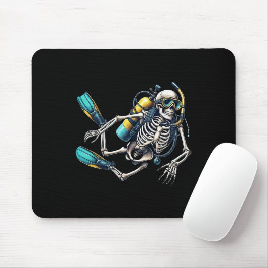 Duiken Halloween Skeleton Scuba Diver Muismat (Met muis)