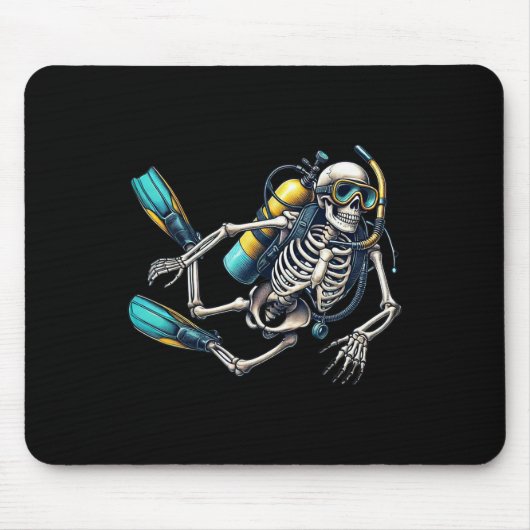 Duiken Halloween Skeleton Scuba Diver Muismat (Voorkant)