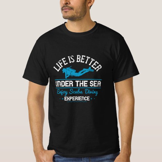 Duiken - Het leven is beter onder het Zee T-shirt (Voorkant)