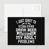 Duiken - Ik wil alleen maar Scuba duiken Briefkaart (Voorkant / Achterkant)