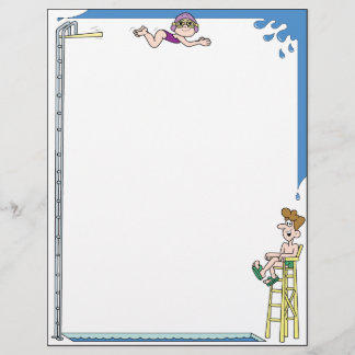 Duiken in de pool Letterhead