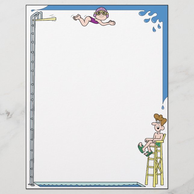 Duiken in de pool Letterhead (Voorkant)
