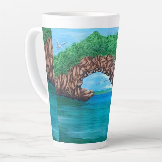 Duiken in het paradijs latte mok (Linkerhoek)