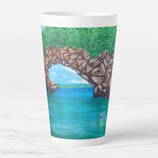 Duiken in het paradijs latte mok (Voorkant)