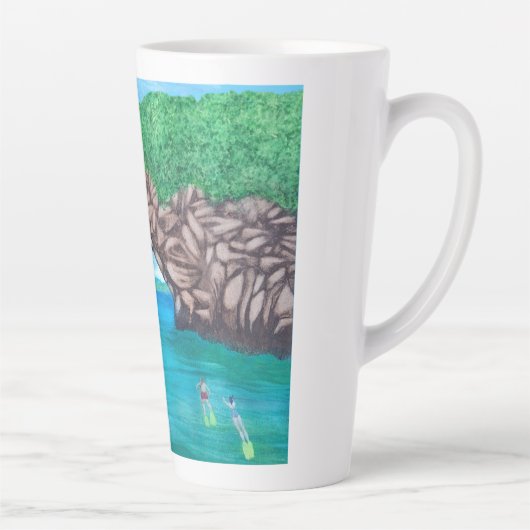 Duiken in het paradijs latte mok (Rechts)
