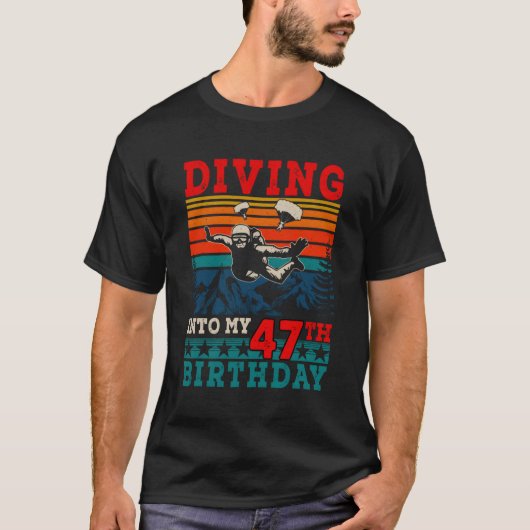 Duiken in mijn 47ste skydiving t-shirt (Voorkant)