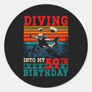 Duiken in mijn 59ste skydiving ronde sticker