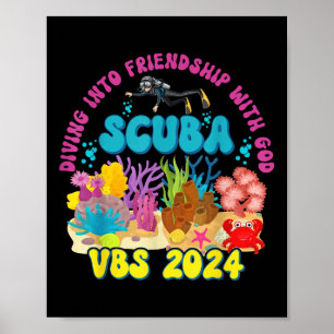 Duiken in vriendschap met God Beach Scuba VBS 20 Poster