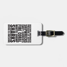 Duiken is Awesome Bagage Label