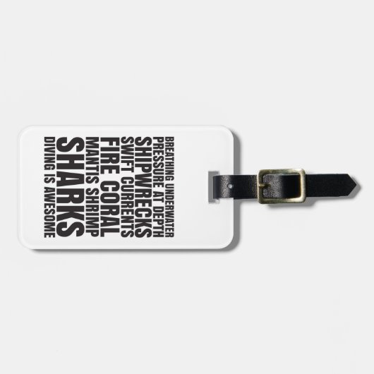 Duiken is Awesome Bagage Label (Voorkant horizontaal)