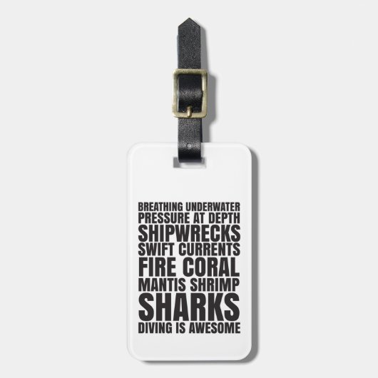 Duiken is Awesome Bagage Label (Voorkant verticaal)