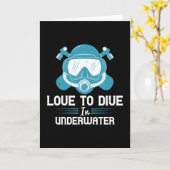 Duiken - Liefde in onderwater duiken Kaart (Gele Bloem)