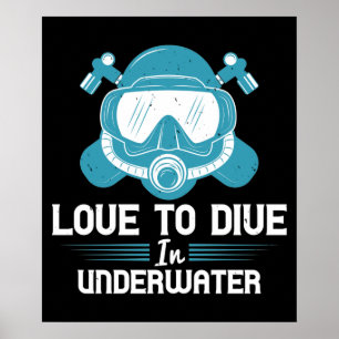 Duiken - Liefde in onderwater duiken Poster