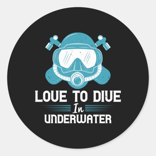 Duiken - Liefde in onderwater duiken Ronde Sticker (Voorkant)