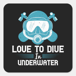 Duiken - Liefde in onderwater duiken Vierkante Sticker