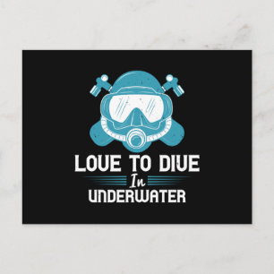 Duiken - Liefde om onder water te duiken Briefkaart