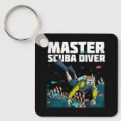 Duiken Master Scuba Diver Down Duik Avontuur Ocean Sleutelhanger (Voorkant)