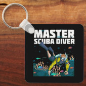 Duiken Master Scuba Diver Down Duik Avontuur Ocean Sleutelhanger (Voorkant)