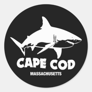 Duiken met grote witte haaien - Cape Cod Ronde Sticker