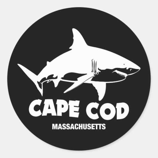 Duiken met grote witte haaien - Cape Cod Ronde Sticker (Voorkant)