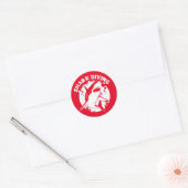 Duiken met haaien ronde sticker (Envelop)