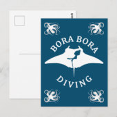 Duiken met mantaroggen bij Bora Bora Briefkaart (Voorkant / Achterkant)
